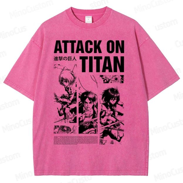 Attack on Titan Anime Graphic Washed T-Shirt
