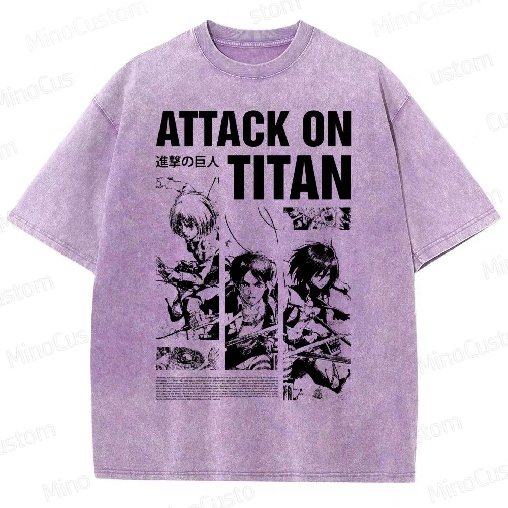 Attack on Titan Anime Graphic Washed T-Shirt