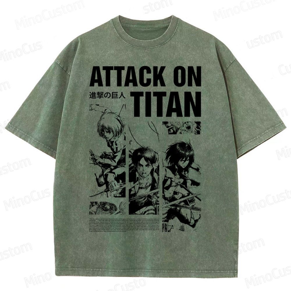 Attack on Titan Anime Graphic Washed T-Shirt