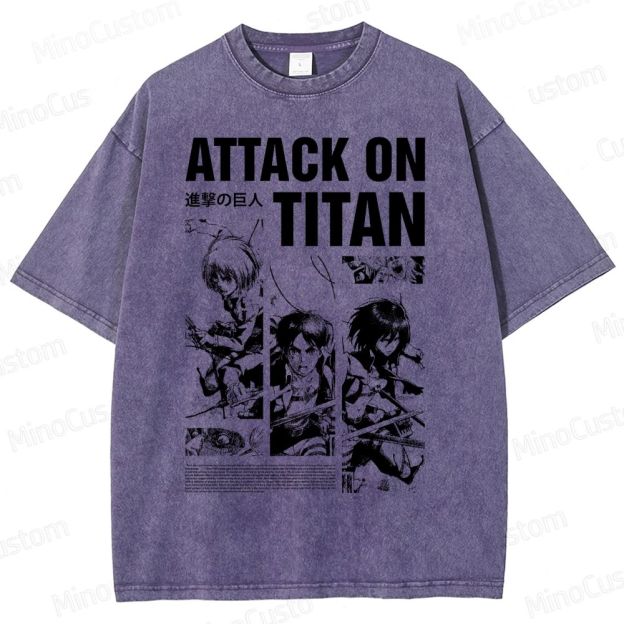 Attack on Titan Anime Graphic Washed T-Shirt