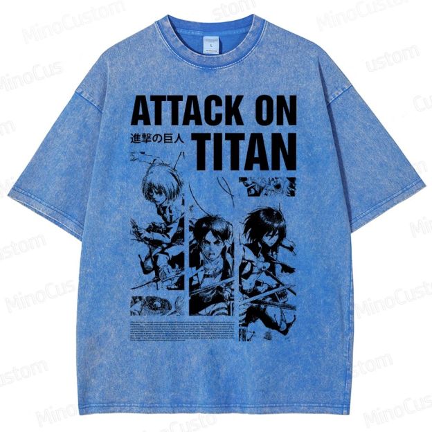 Attack on Titan Anime Graphic Washed T-Shirt