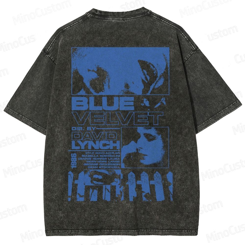 Blue Velvet (1986) Poster Washed T-Shirt