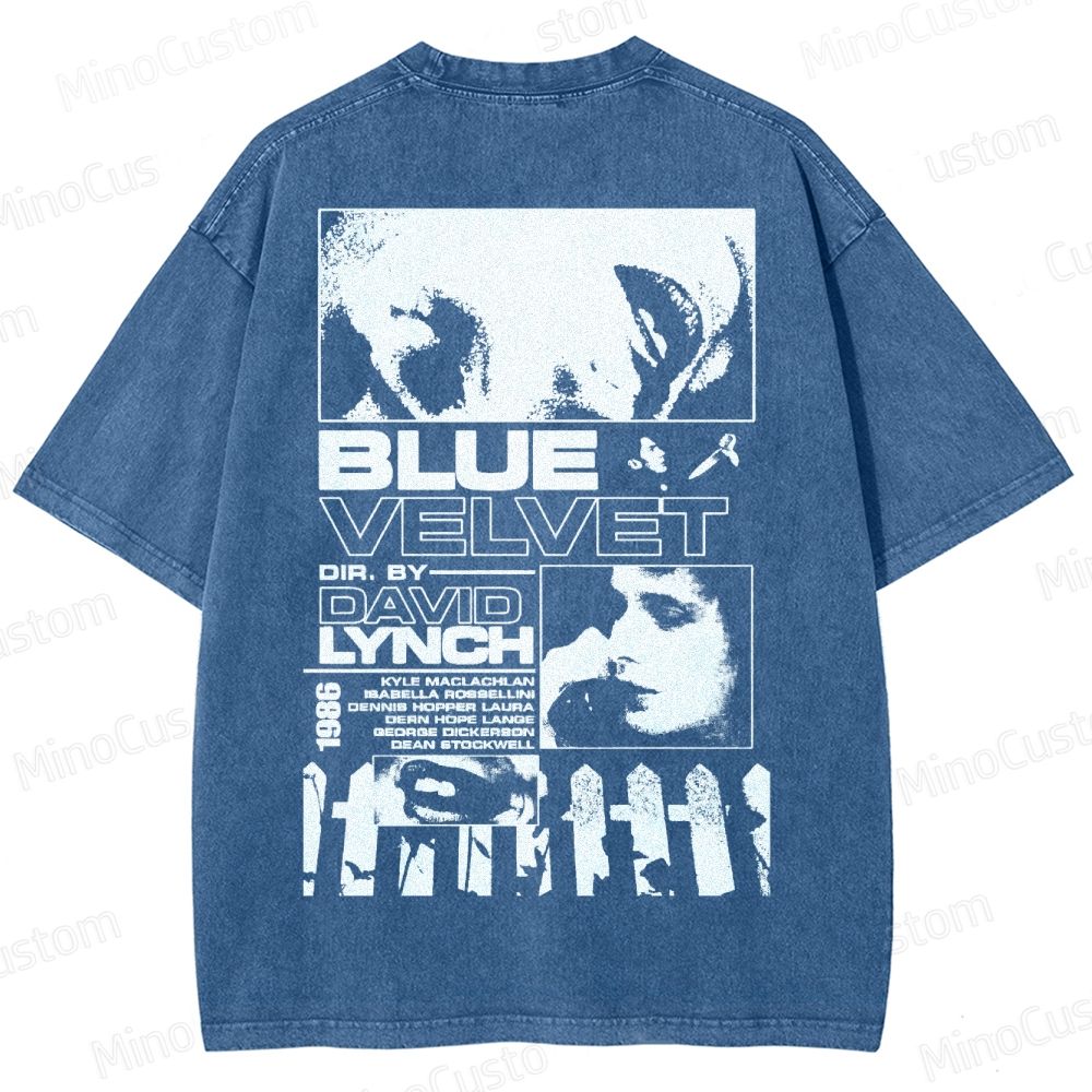 Blue Velvet (1986) Poster Washed T-Shirt 