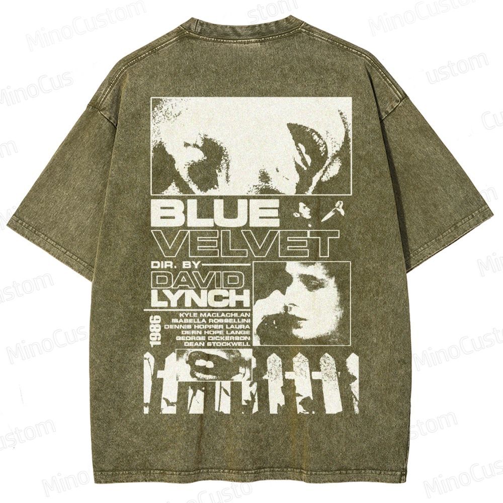Blue Velvet (1986) Poster Washed T-Shirt 