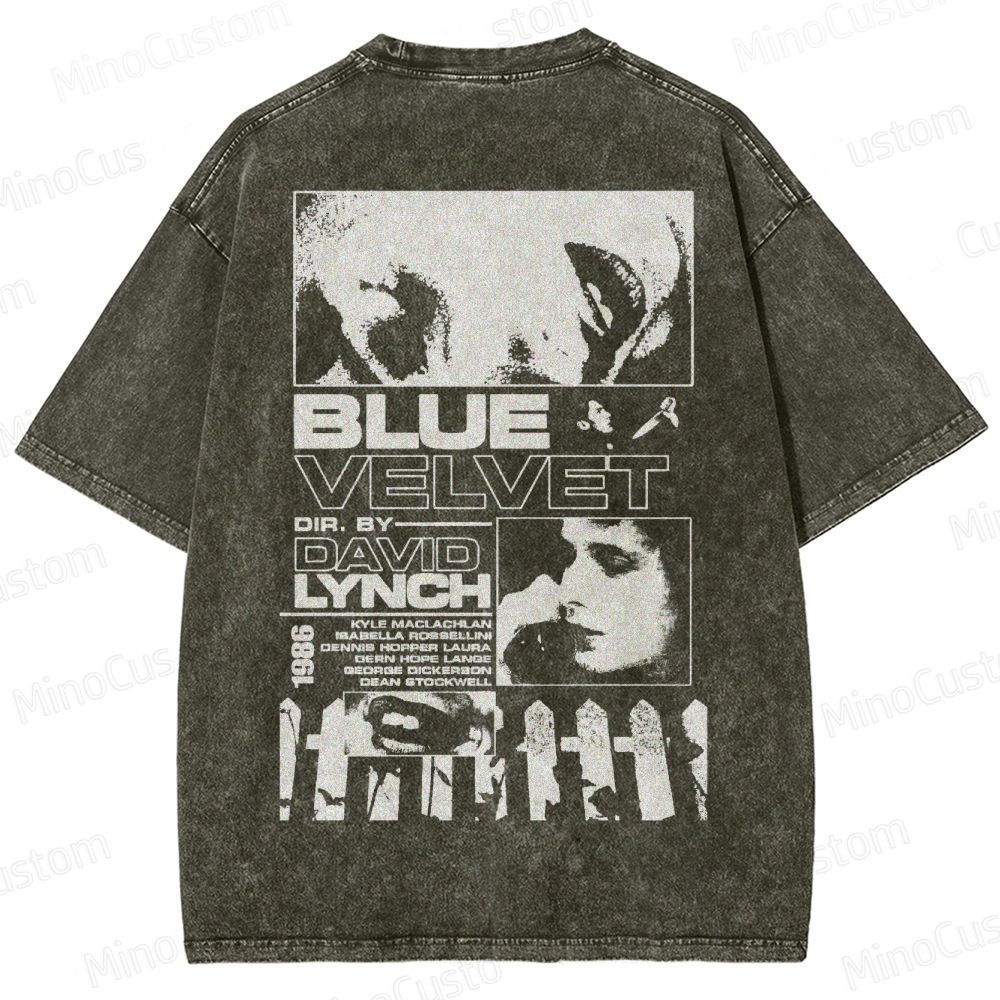 Blue Velvet (1986) Poster Washed T-Shirt 