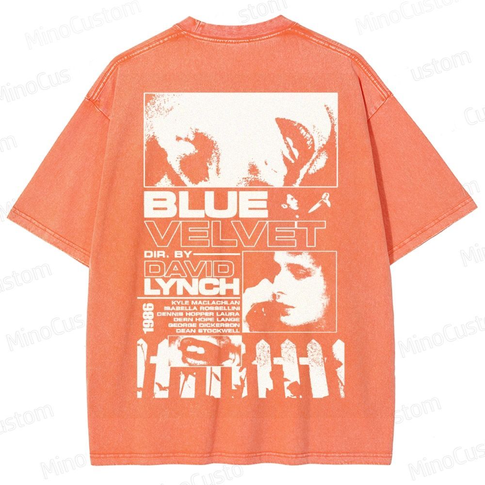 Blue Velvet (1986) Poster Washed T-Shirt 