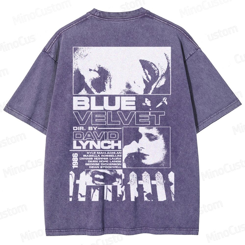 Blue Velvet (1986) Poster Washed T-Shirt 
