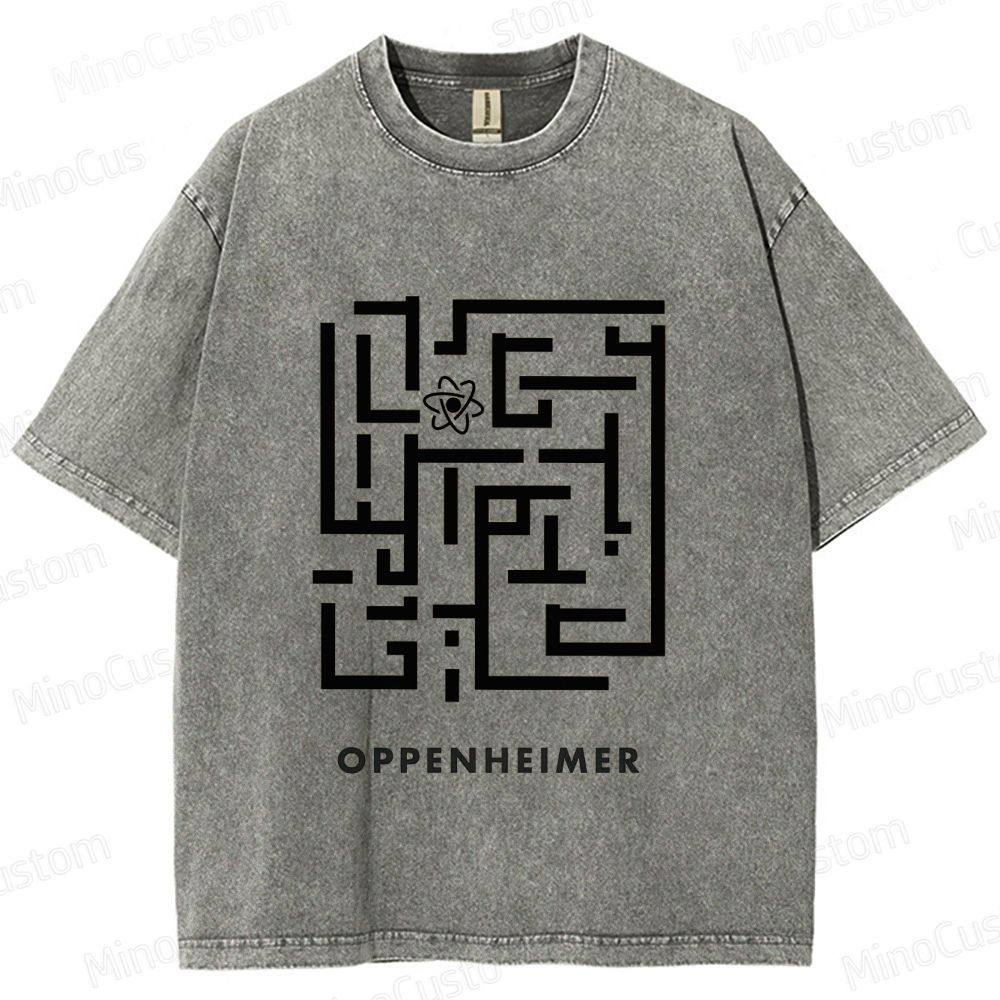 Oppenheimer Vintage Washed Movie T - Shirt