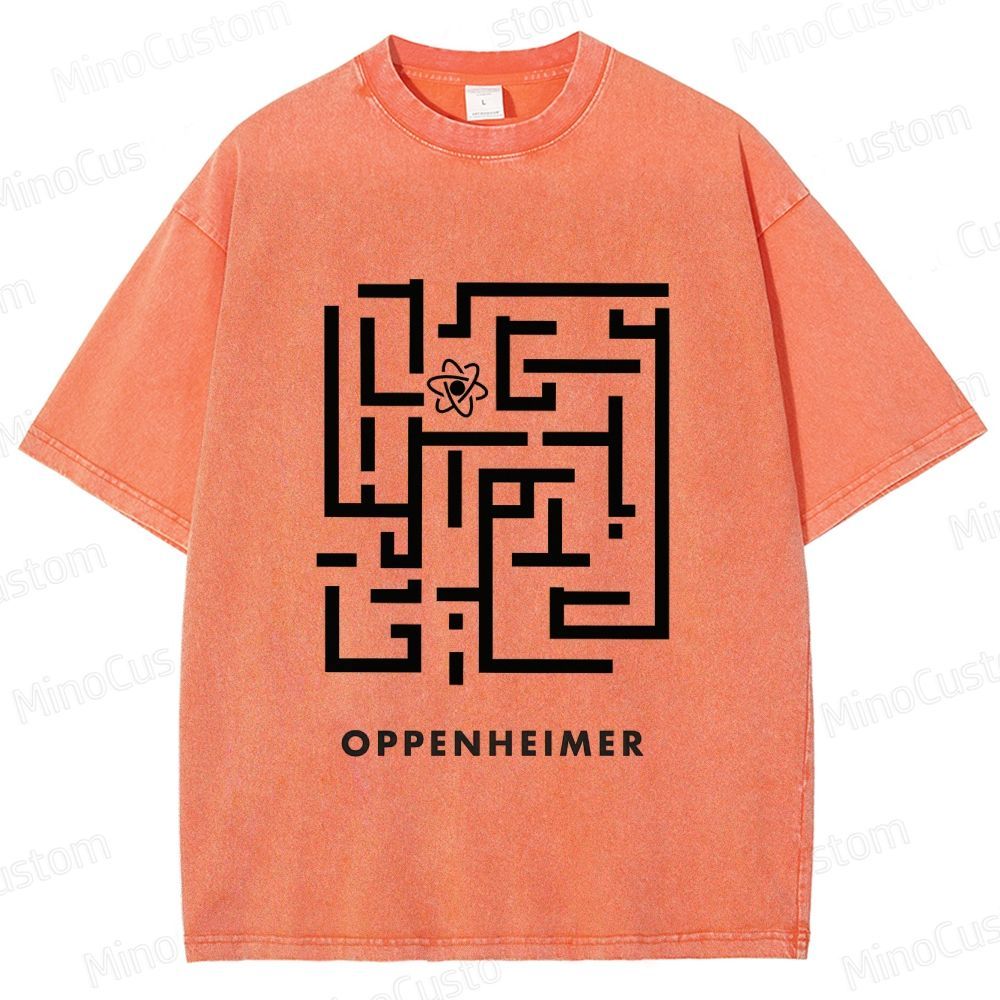 Oppenheimer Vintage Washed Movie T - Shirt
