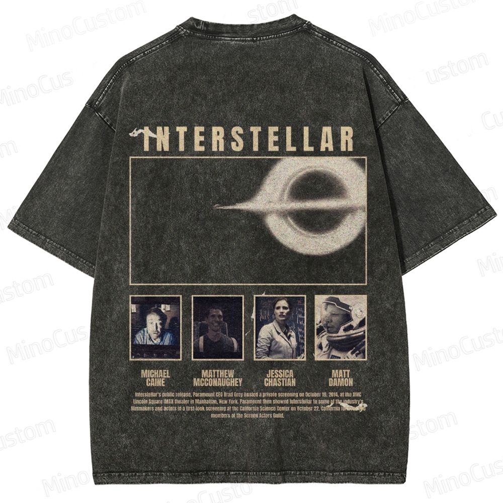 Interstellar Vintage Washed Sci - Fi Movie T - Shirt