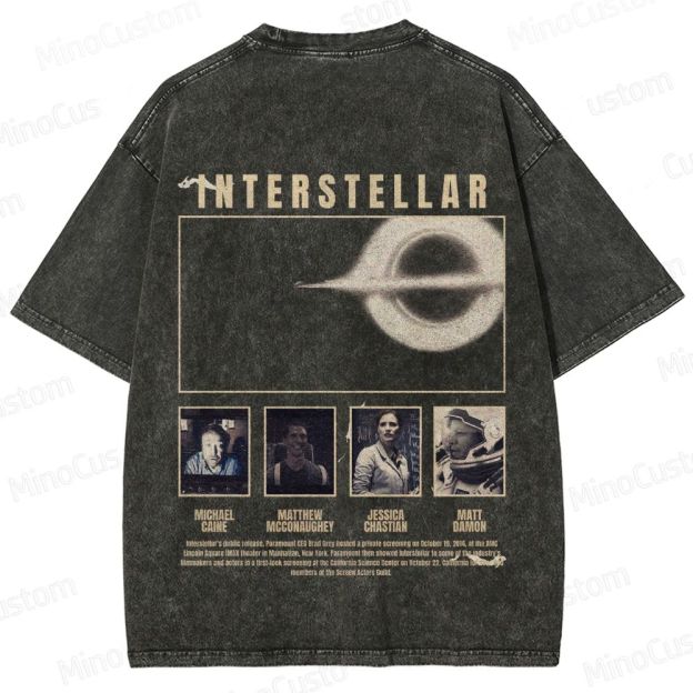 Interstellar Vintage Washed Sci - Fi Movie T - Shirt