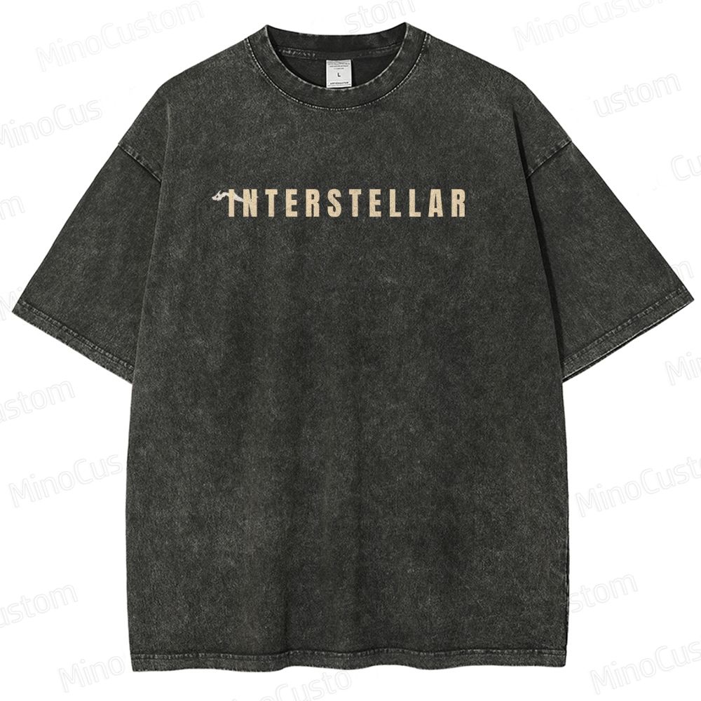 Interstellar Vintage Washed Sci - Fi Movie T - Shirt