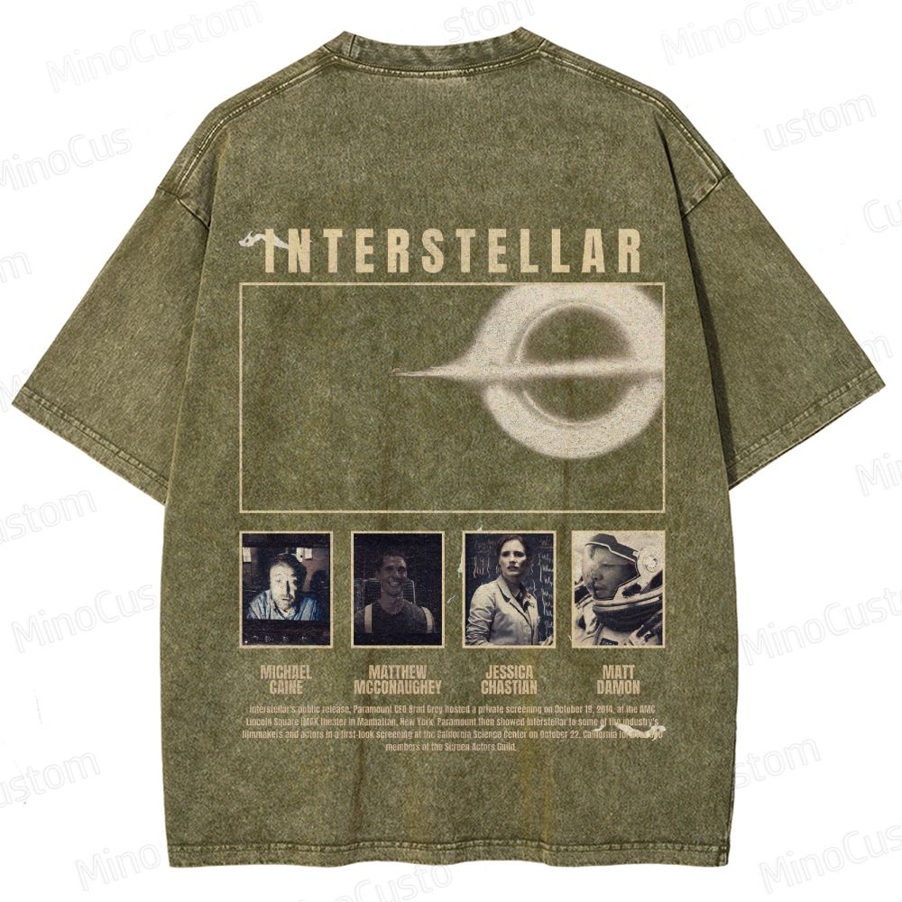 Interstellar Vintage Washed Sci - Fi Movie T - Shirt