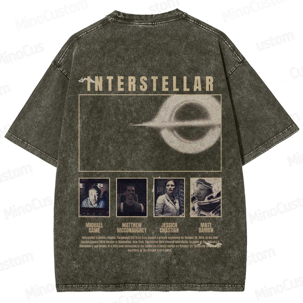 Interstellar Vintage Washed Sci - Fi Movie T - Shirt