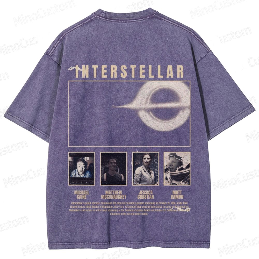 Interstellar Vintage Washed Sci - Fi Movie T - Shirt