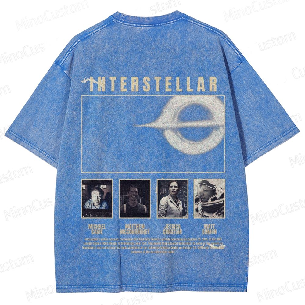 Interstellar Vintage Washed Sci - Fi Movie T - Shirt