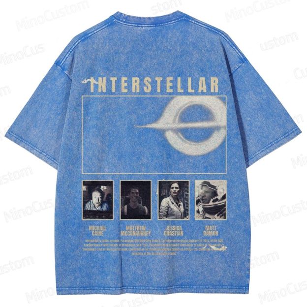Interstellar Vintage Washed Sci - Fi Movie T - Shirt