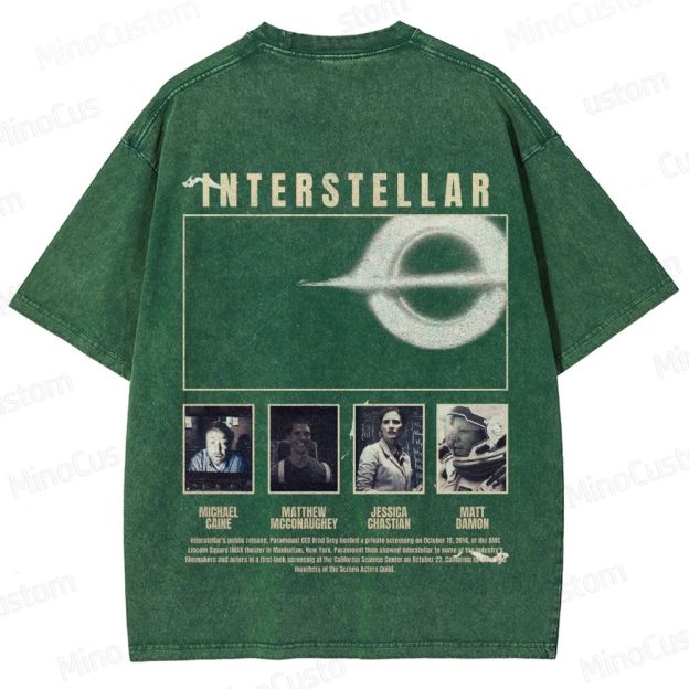 Interstellar Vintage Washed Sci - Fi Movie T - Shirt
