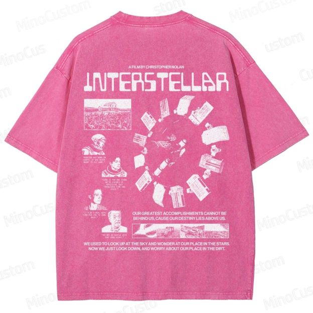 Interstellar Sci-Fi Quote Collage Washed T-Shirt 