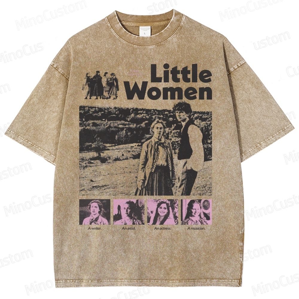 Little Women Vintage Feminist Washed T-Shirt