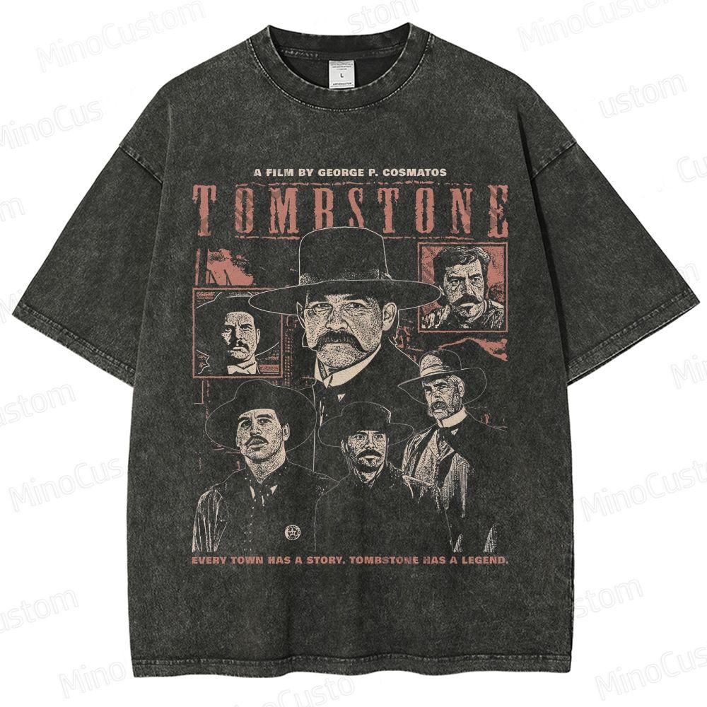Tombstone Vintage Washed Western Movie T - Shirt