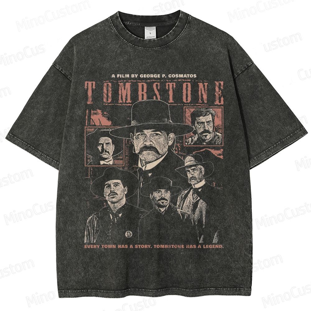 Tombstone Vintage Washed Western Movie T - Shirt