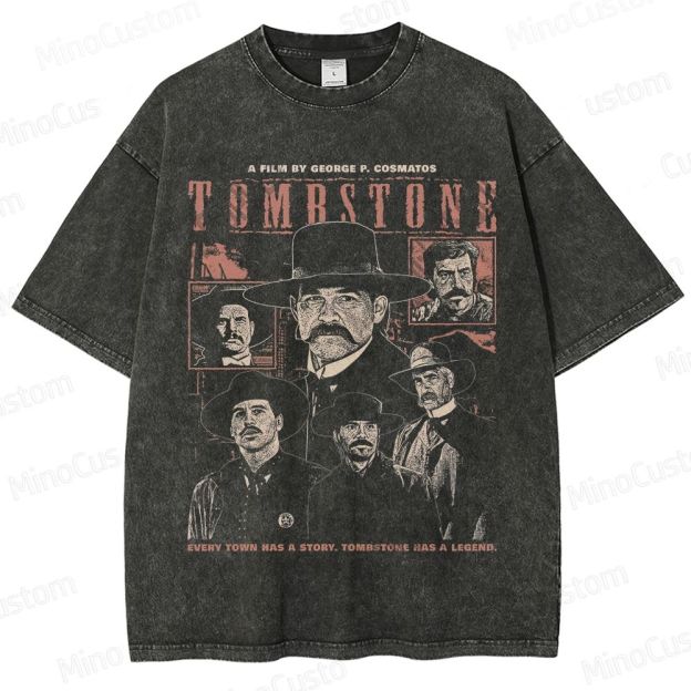 Tombstone Vintage Washed Western Movie T - Shirt