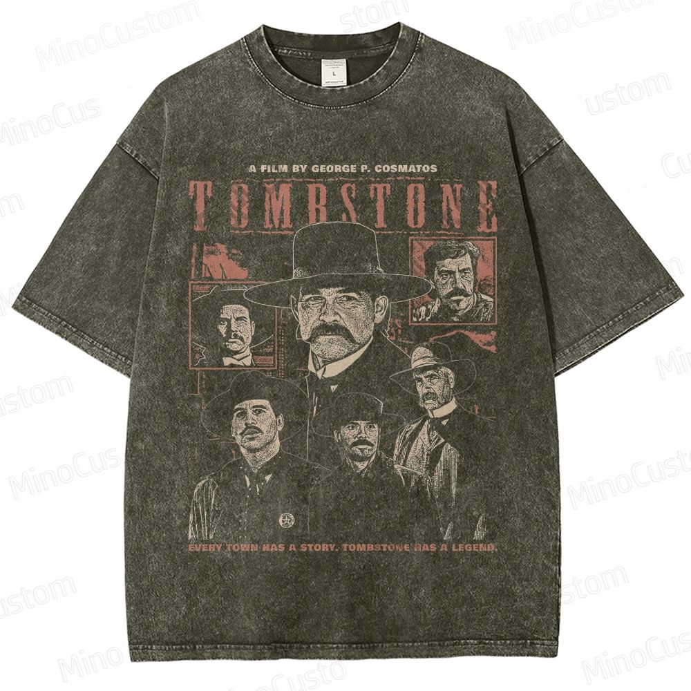 Tombstone Vintage Washed Western Movie T - Shirt