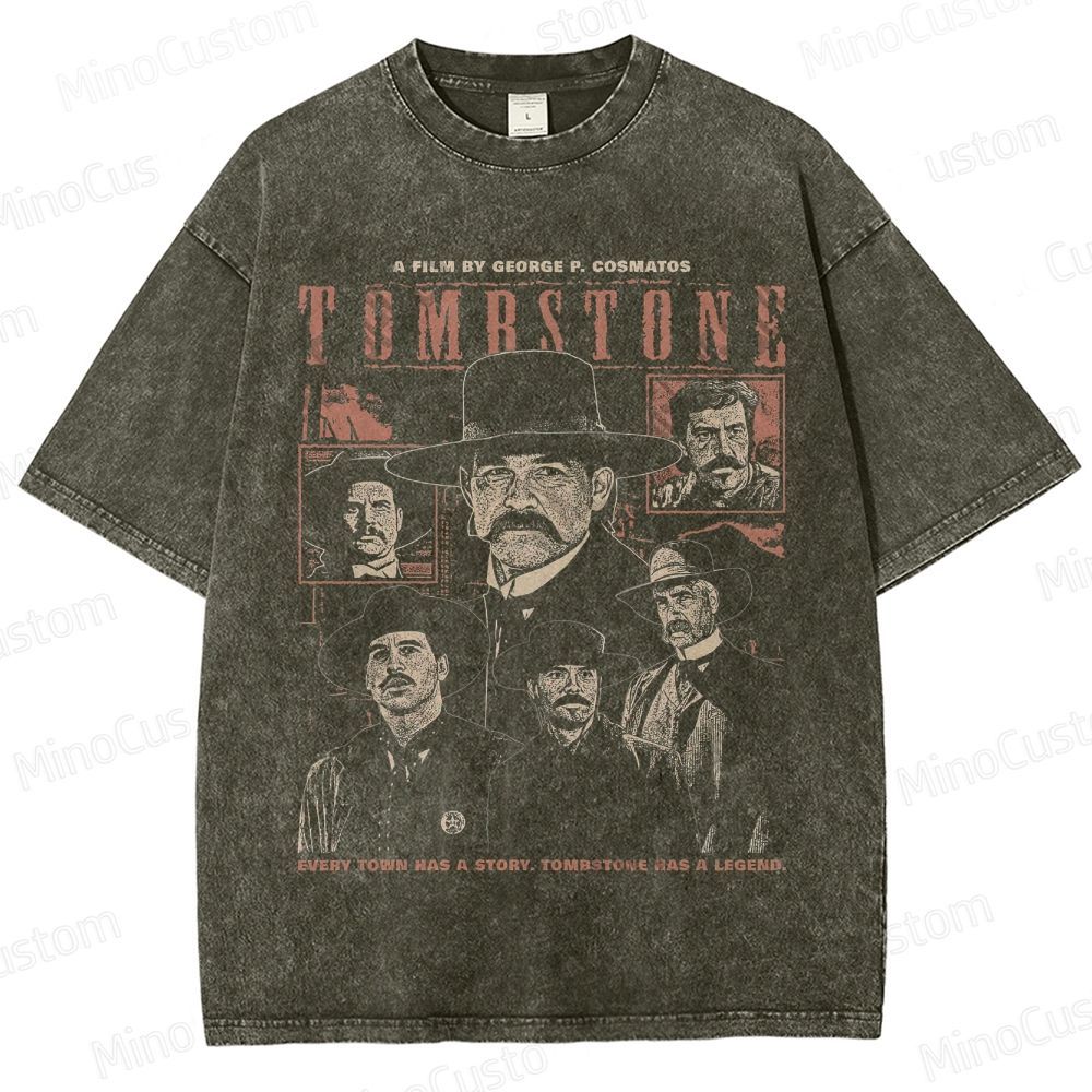 Tombstone Vintage Washed Western Movie T - Shirt