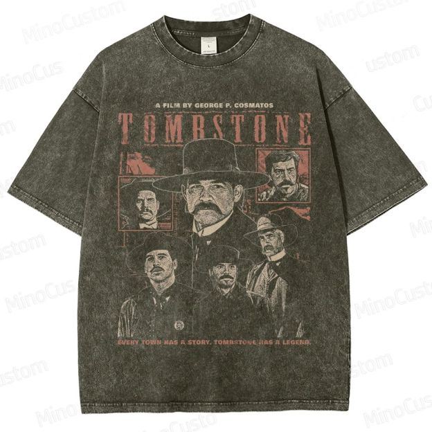 Tombstone Vintage Washed Western Movie T - Shirt