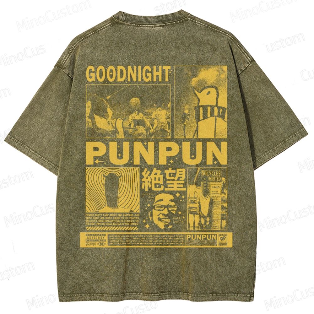 Goodnight Punpun Manga Collage Washed T-Shirt