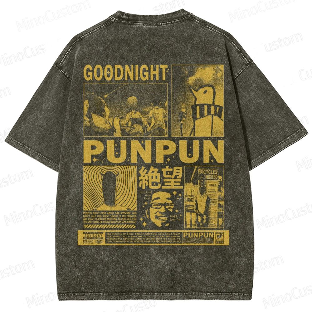 Goodnight Punpun Manga Collage Washed T-Shirt