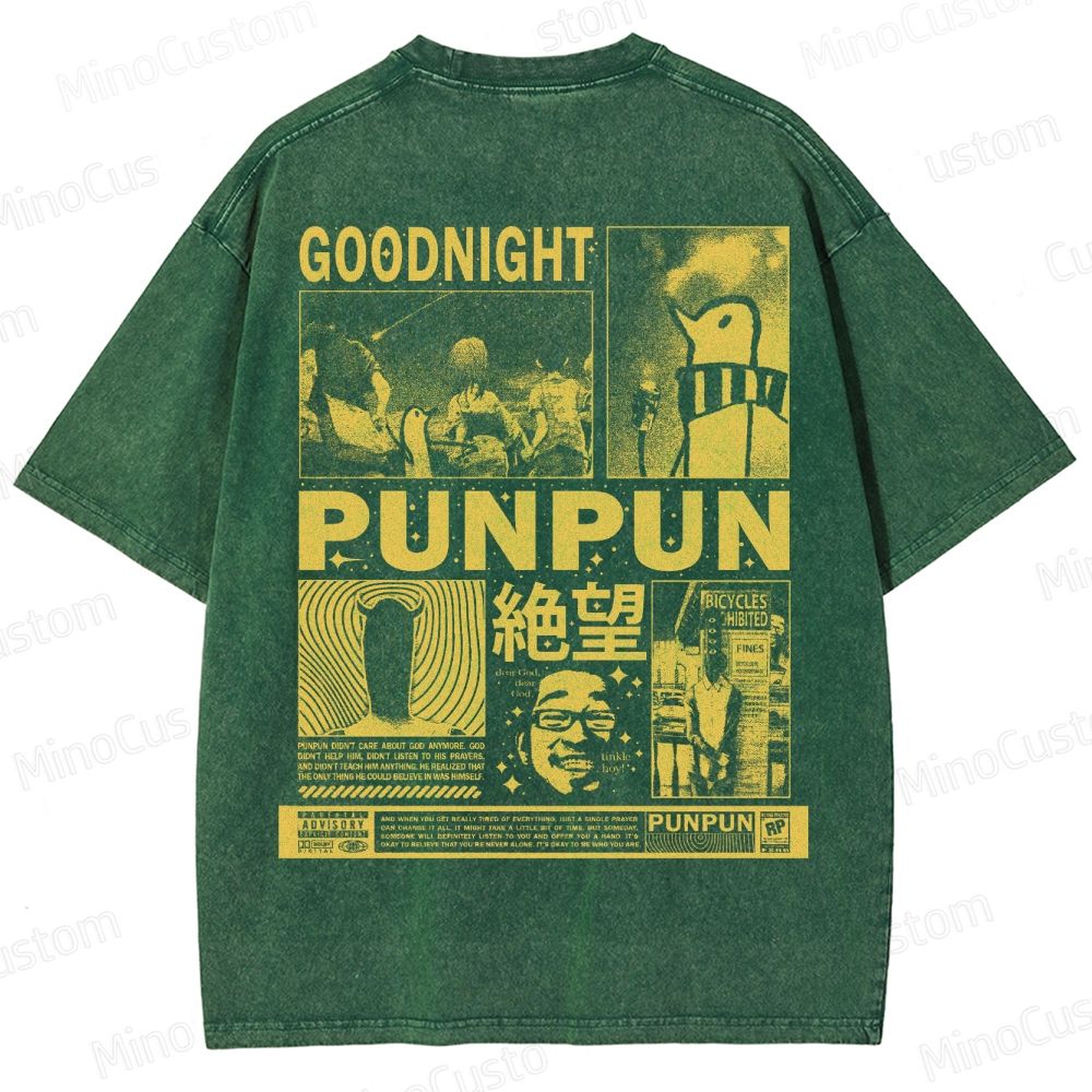 Goodnight Punpun Manga Collage Washed T-Shirt