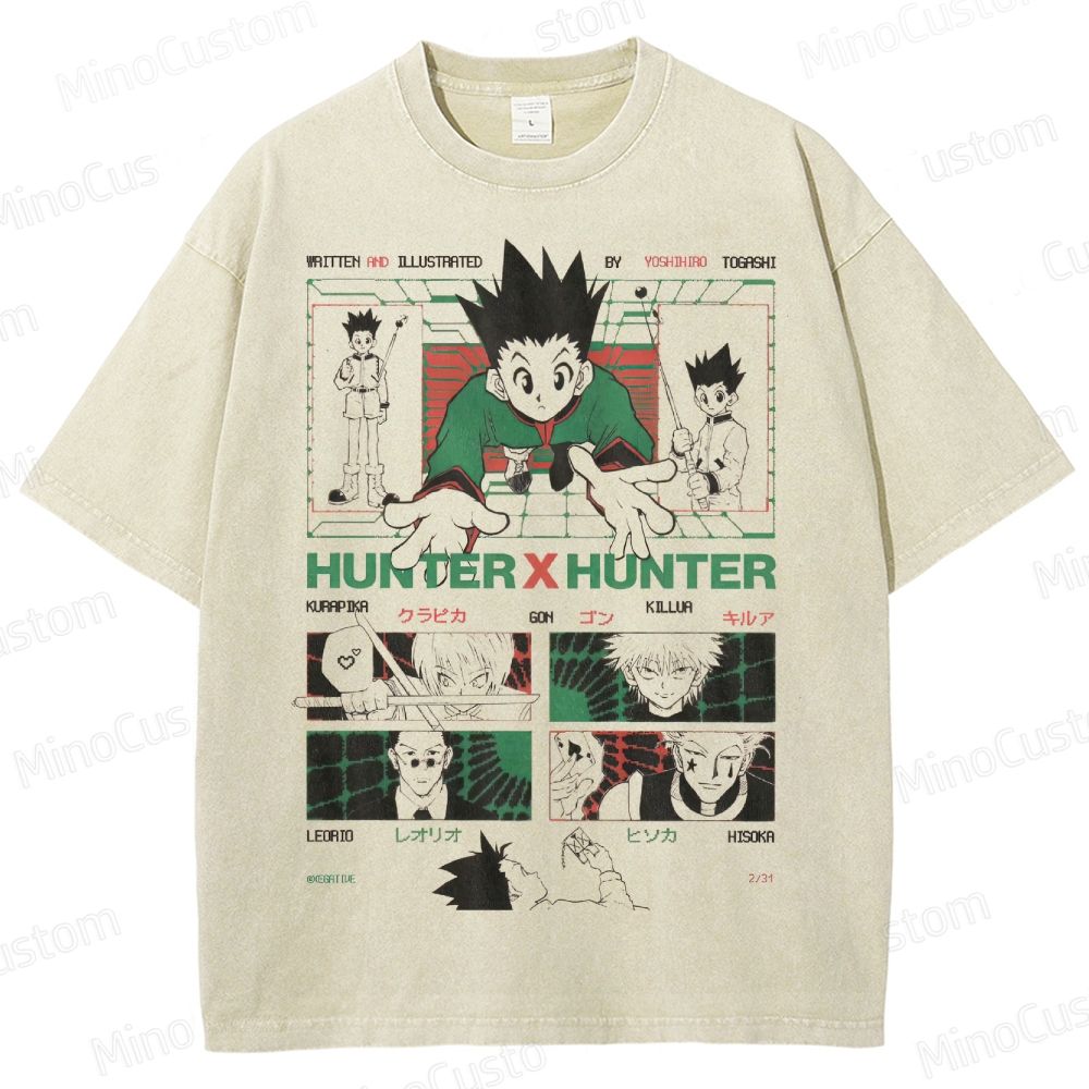 Hunter x Hunter Vintage Manga Collage Washed T-Shirt