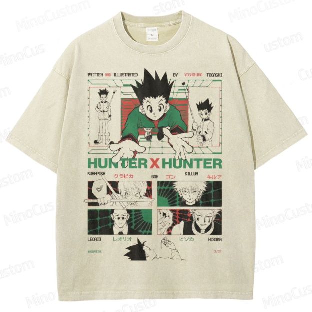 Hunter x Hunter Vintage Manga Collage Washed T-Shirt