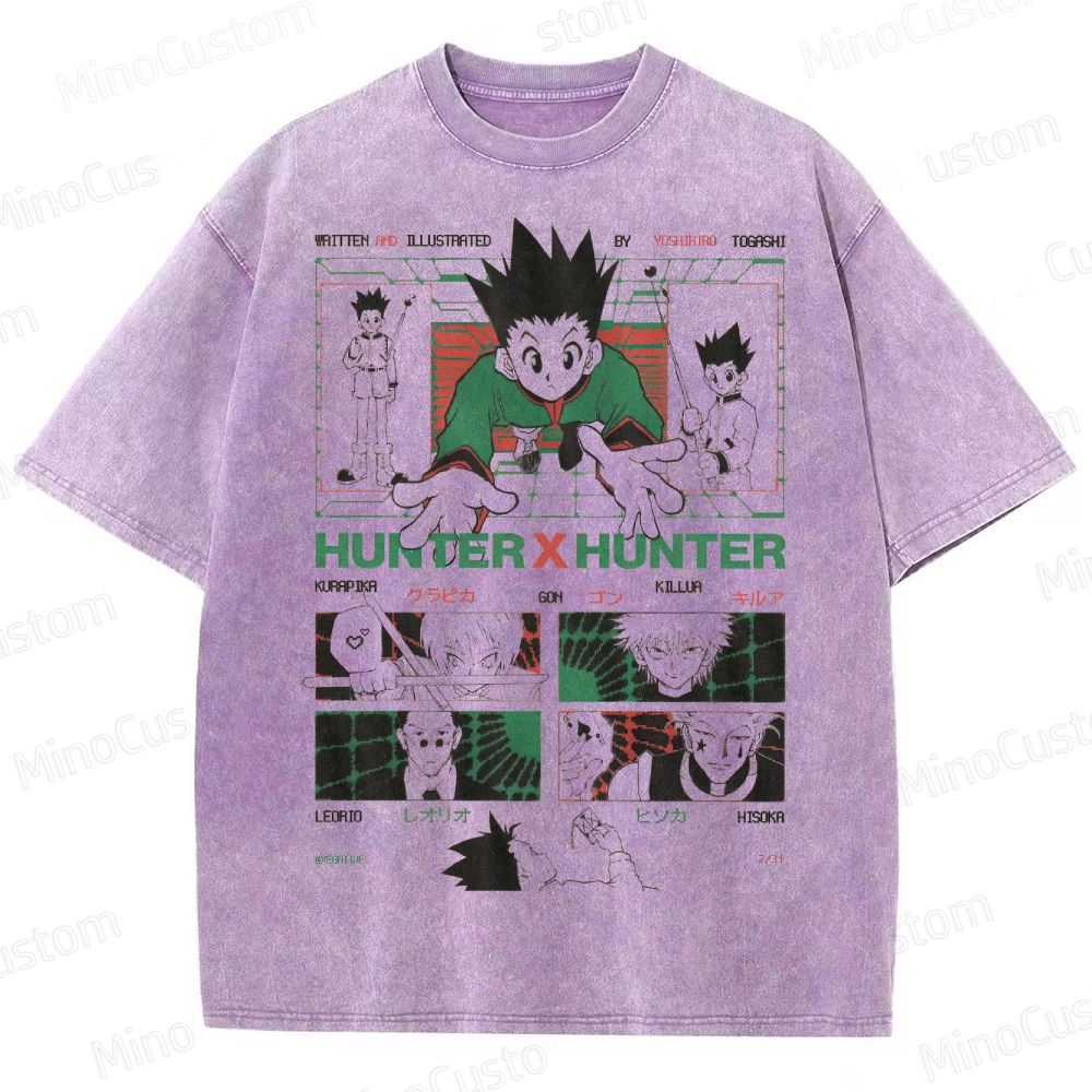 Hunter x Hunter Vintage Manga Collage Washed T-Shirt