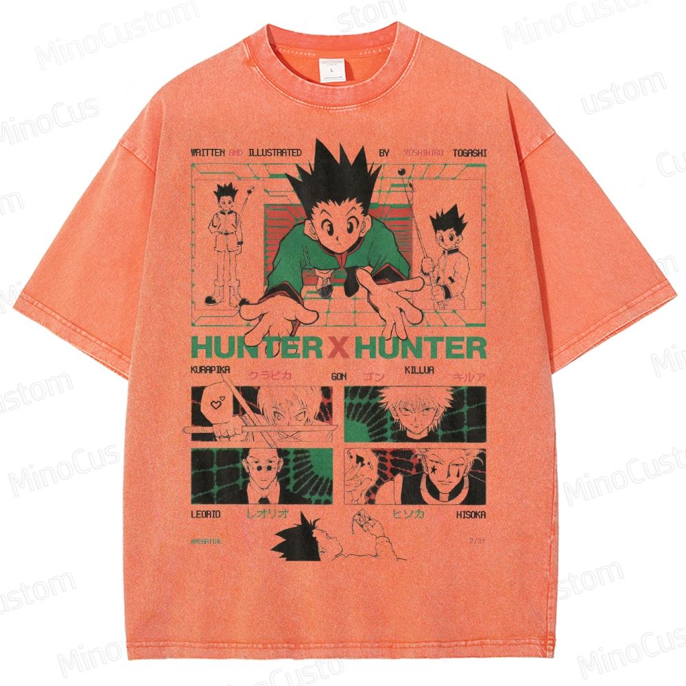 Hunter x Hunter Vintage Manga Collage Washed T-Shirt
