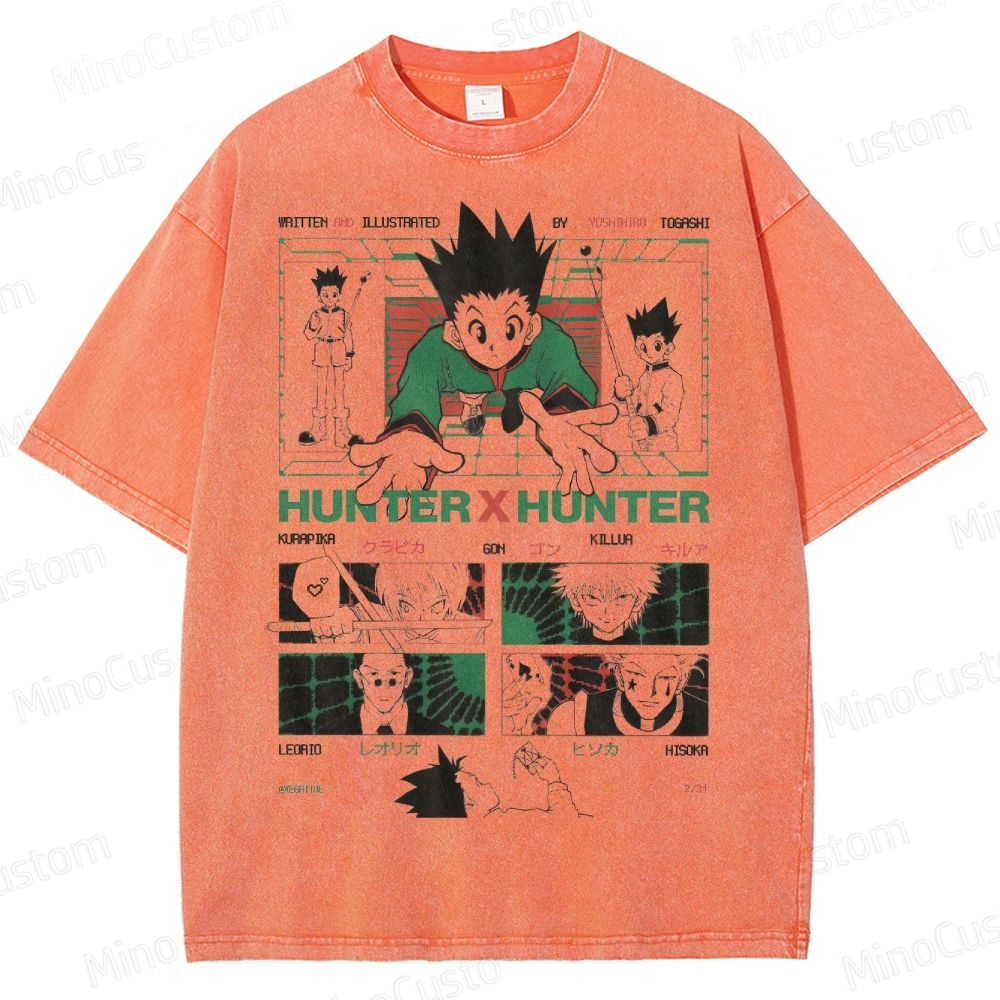Hunter x Hunter Vintage Manga Collage Washed T-Shirt