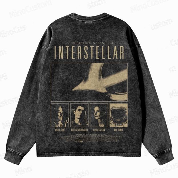 Interstellar Vintage Washed Long - Sleeve T - Shirt