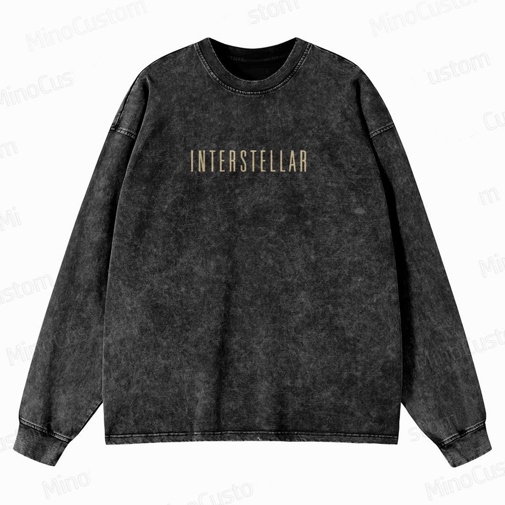 Interstellar Vintage Washed Long - Sleeve T - Shirt