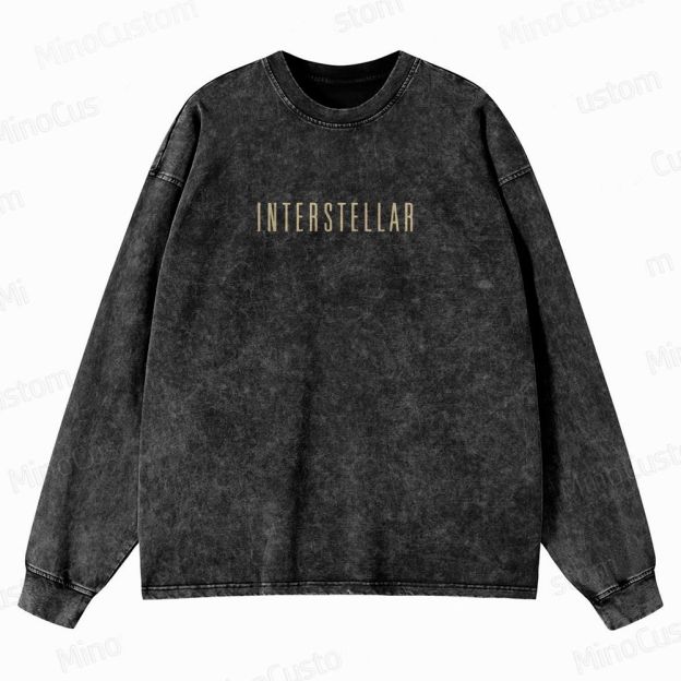 Interstellar Vintage Washed Long - Sleeve T - Shirt
