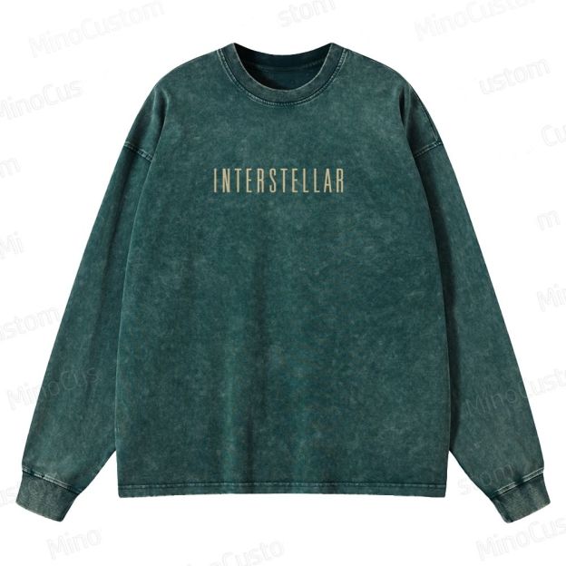 Interstellar Vintage Washed Long - Sleeve T - Shirt