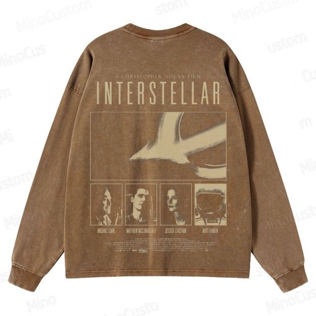 Interstellar Vintage Washed Long - Sleeve T - Shirt