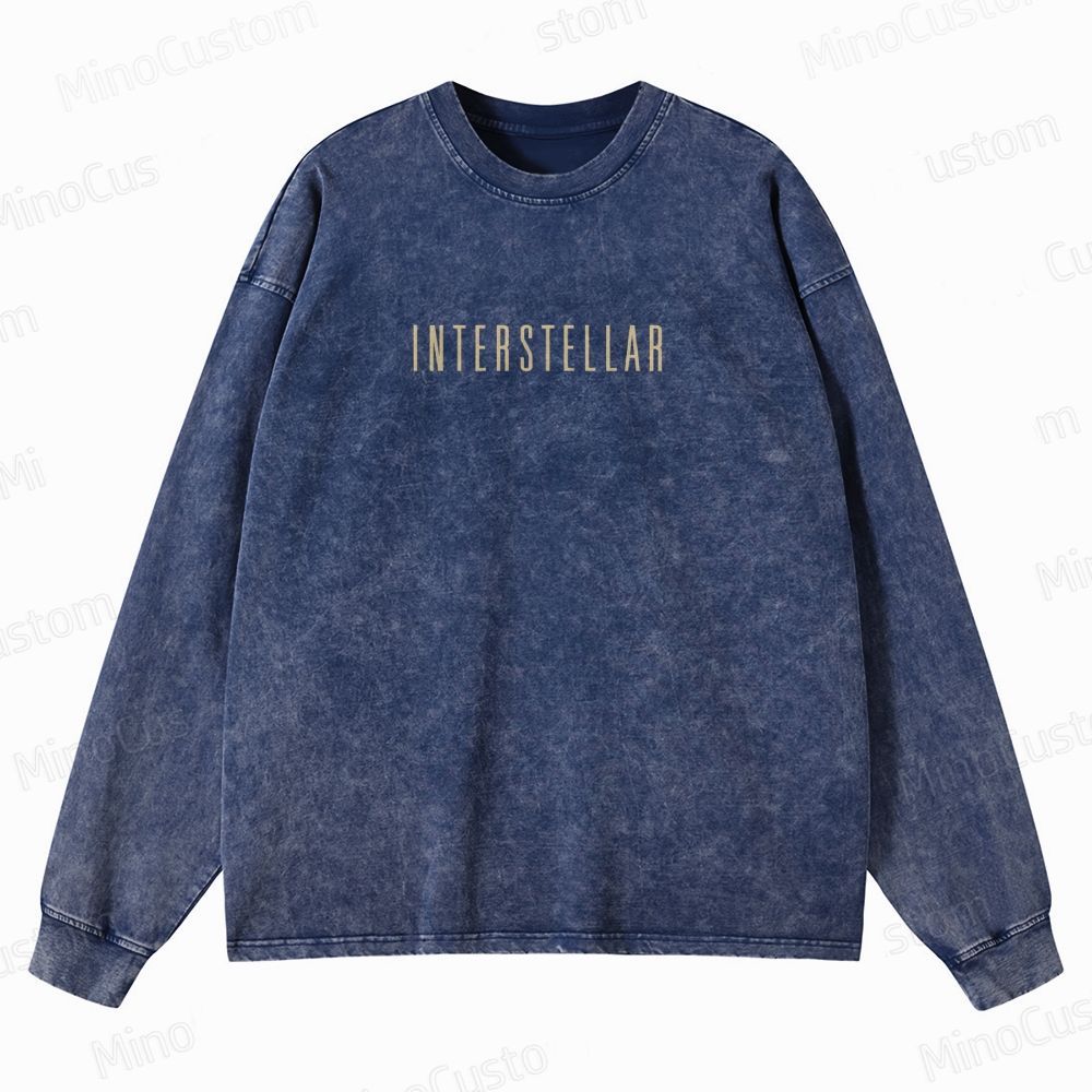 Interstellar Vintage Washed Long - Sleeve T - Shirt