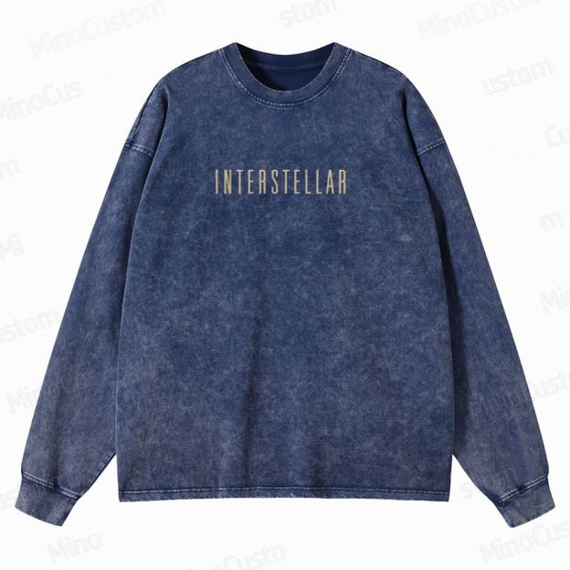 Interstellar Vintage Washed Long - Sleeve T - Shirt