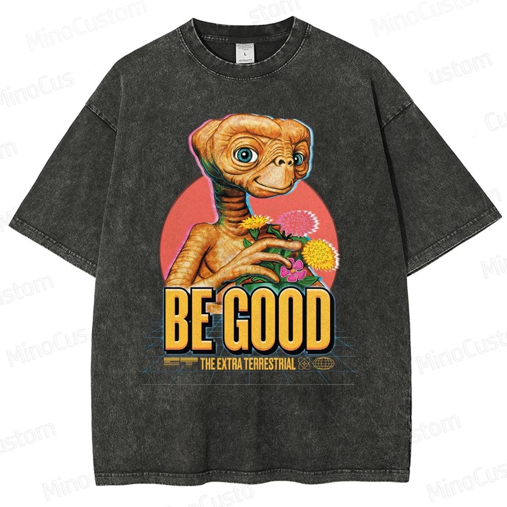 E.T. “Be Good” Retro Sci-Fi Graphic Washed T-Shirt