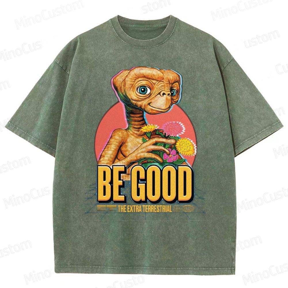 E.T. “Be Good” Retro Sci-Fi Graphic Washed T-Shirt