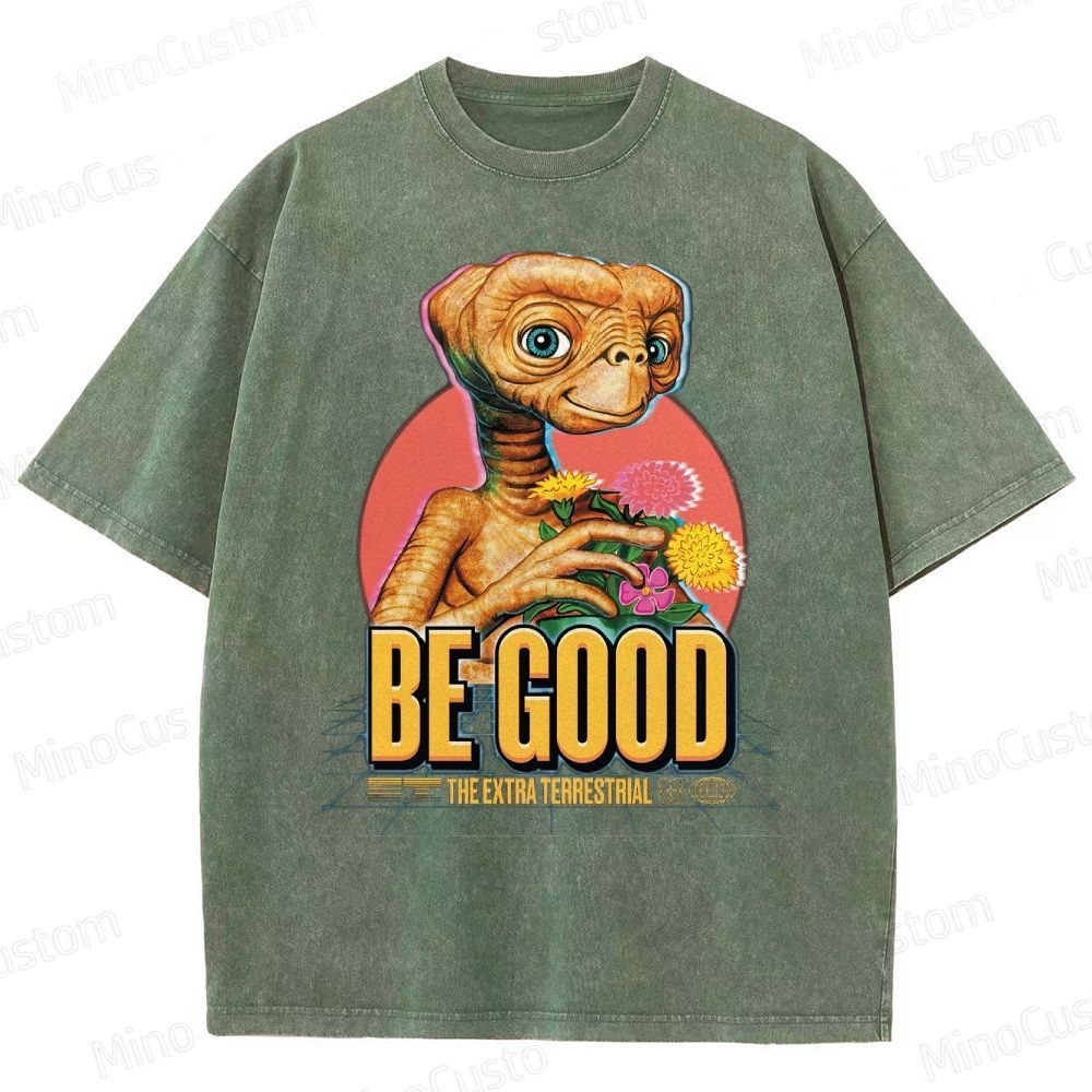 E.T. “Be Good” Retro Sci-Fi Graphic Washed T-Shirt