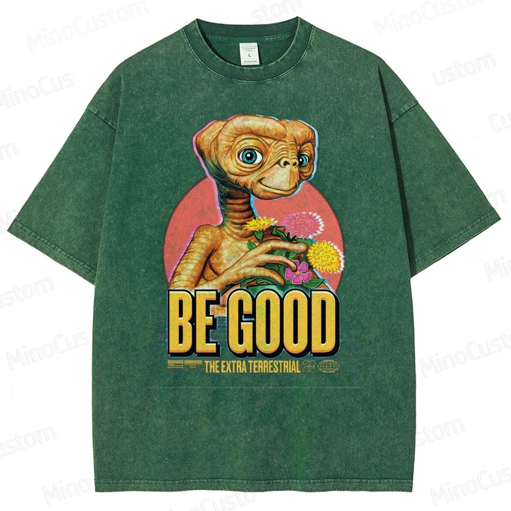 E.T. “Be Good” Retro Sci-Fi Graphic Washed T-Shirt