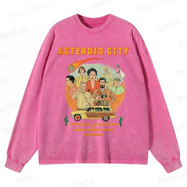 Asteroid City by Wes Anderson Crewneck Washed Sweatshirt 